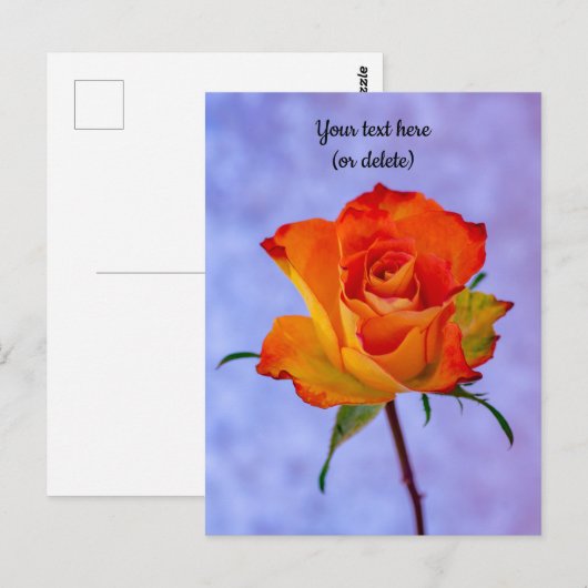 Enkelvoudig Oranje en Geel Briefkaart (Voorkant / Achterkant)