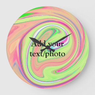 Enkelvoudig oranje green watercolor add your text grote klok