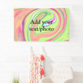 Enkelvoudig oranje green watercolor add your text  spandoek (Insitu)