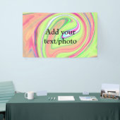 Enkelvoudig oranje green watercolor add your text  spandoek (Beurs)