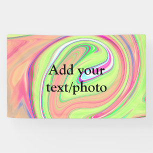 Enkelvoudig oranje green watercolor add your text  spandoek