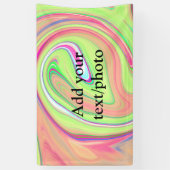 Enkelvoudig oranje green watercolor add your text  spandoek (Verticaal)