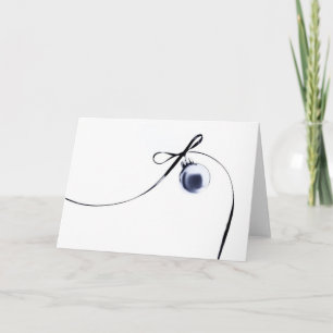 enkelvoudig ornament met lint feestdagen kaart
