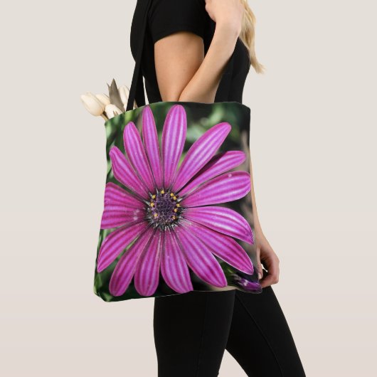 Enkelvoudig Paars-Afrikaanse Daisy Flower Tote Bag (Dichtbij)