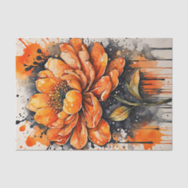 Enkelvoudig Sinaasappel Bloemveer Decoupage Papier