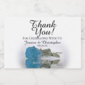 Enkelvoudig Turquoise Blue Roos Weddenschap Likeurfles Etiket (Enkel label)