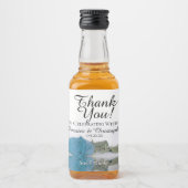 Enkelvoudig Turquoise Blue Roos Weddenschap Likeurfles Etiket (Voorkant)