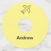 Enkelvoudig werkblad add your name beach fl wijnglaslabel (Voorkant)