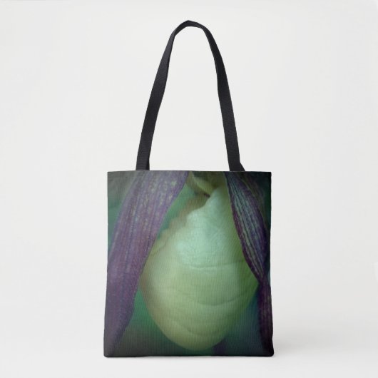 Enkelvoudig wit draagster, orchidee, dicht bij tote bag (Voorkant)