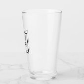 Enkelvoudig zwart vierkant randmonogram met enkele glas (Links)