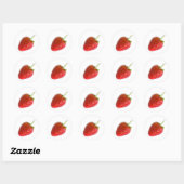 Enkelvoudige aardbei ronde sticker (Vel)