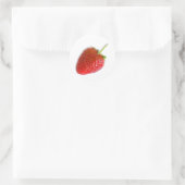 Enkelvoudige aardbei ronde sticker (Tas)