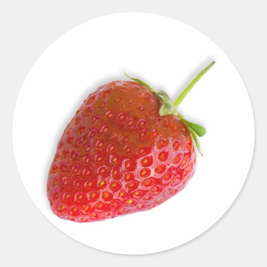 Enkelvoudige aardbei ronde sticker (Voorkant)