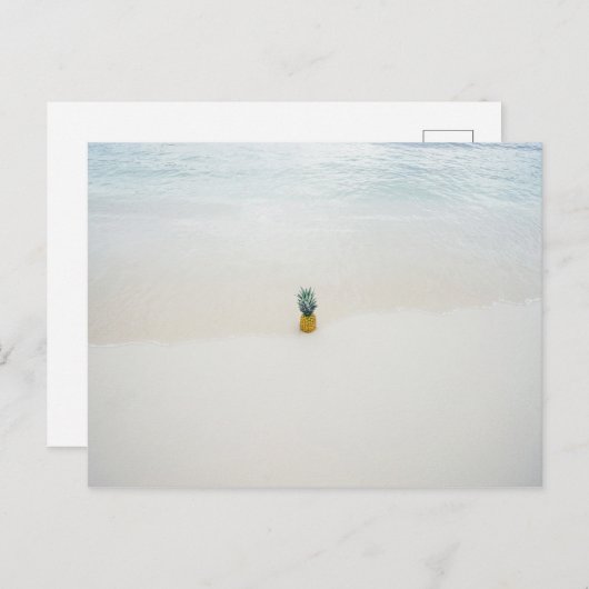 Enkelvoudige ananas op het strand briefkaart (Voorkant / Achterkant)