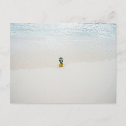 Enkelvoudige ananas op het strand briefkaart (Voorkant)