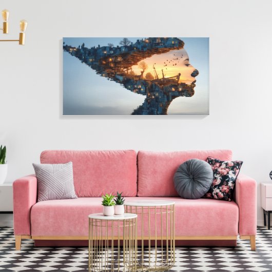 Enkelvoudige beschaving canvas afdruk (Insitu (Woonkamer))