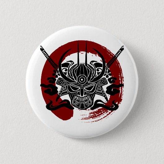 Enkelvoudige bloedsomloop van Samurai Enso Ronde Button 5,7 Cm (Voorkant)