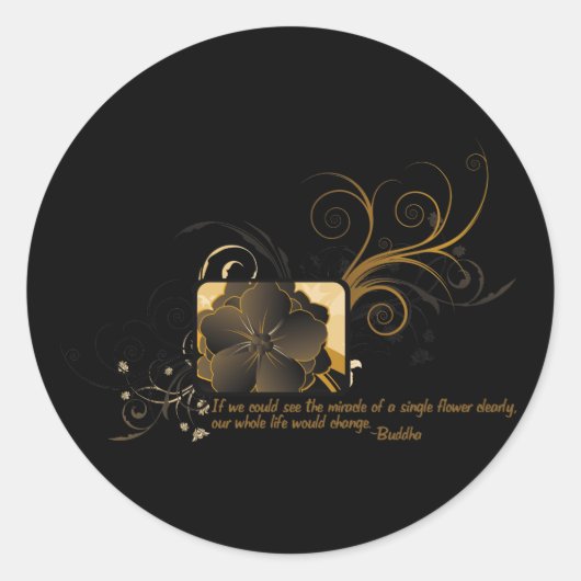 Enkelvoudige boeddha ronde sticker (Voorkant)
