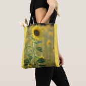 Enkelvoudige Canvas tas van zonnebloemen (Dichtbij)