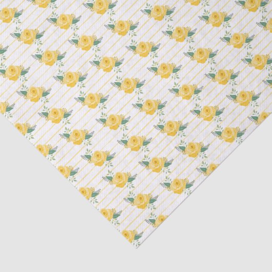 Enkelvoudige Gele Roos uit Texas Tissuepapier (Detail)