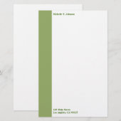 enkelvoudige groene rand briefpapier (Voorkant / Achterkant)