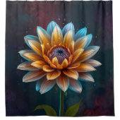 Enkelvoudige grote bloem bloeien in multi-kleuren  douchegordijn (Voorkant)