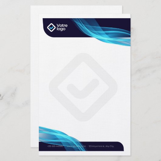 Enkelvoudige hoofdletter briefpapier (Voorkant / Achterkant)