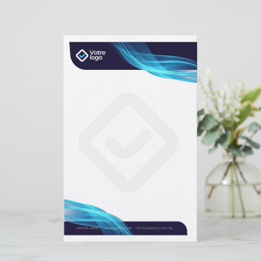 Enkelvoudige hoofdletter briefpapier (Staand voorkant)