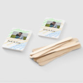 Enkelvoudige kleurrijke glitter add name foto ima handwaaier (Niet-gemonteerd)