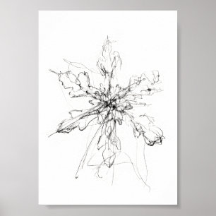 Enkelvoudige kwetsbare sneeuwvlok poster