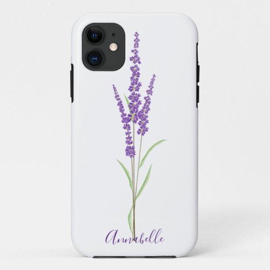 Enkelvoudige lavendelstengel | Gepersonaliseerd Case-Mate iPhone Case (Achterkant)