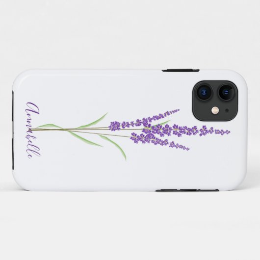 Enkelvoudige lavendelstengel | Gepersonaliseerd Case-Mate iPhone Case (Achterkant (horizontaal))