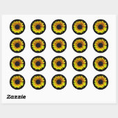 Enkelvoudige, lichtgele zonnebloem ronde sticker (Vel)