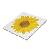 Enkelvoudige, lichtgele zonnebloem tegeltje (Zijkant)