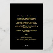 Enkelvoudige, minimale Afstuderen foto van Elegant Folie Uitnodiging (Achterkant)