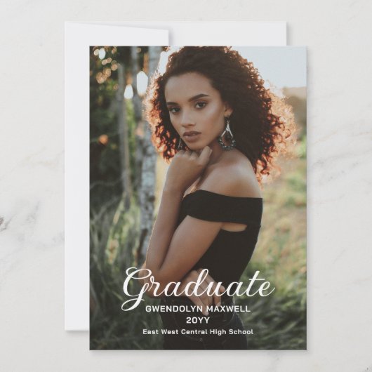 Enkelvoudige, minimale Afstuderen foto van Elegant Kaart (Voorkant)