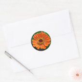 Enkelvoudige Oranje ventilator Ronde Sticker (Envelop)