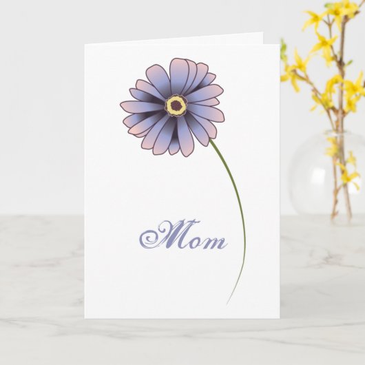 Enkelvoudige Paarse Kaart van de aanjager van de M (Gele Bloem)