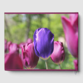 Enkelvoudige Paarse Tulp Gastenboek (Achterkant)
