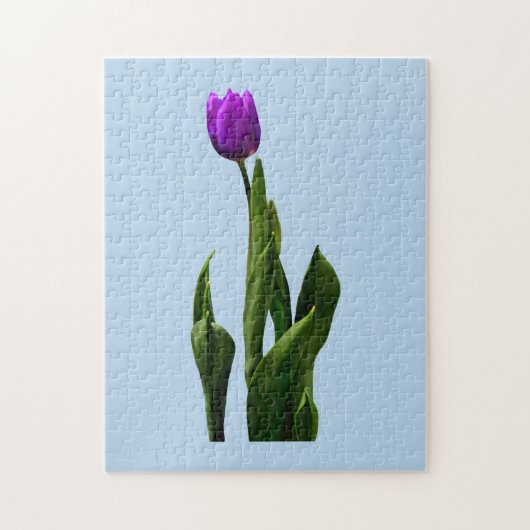 Enkelvoudige Paarse Tulp Legpuzzel (Verticaal)