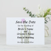 Enkelvoudige Paarse Tulp Save The Date (Staand voorkant)