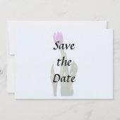 Enkelvoudige Paarse Tulp Save The Date (Achterkant)