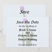 Enkelvoudige Paarse Tulp Save The Date (Voorkant / Achterkant)