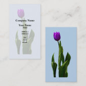 Enkelvoudige Paarse Tulp Visitekaartje (Voorkant / Achterkant)