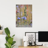 Enkelvoudige Paarse wilde bloem Poster (Thuiskantoor)