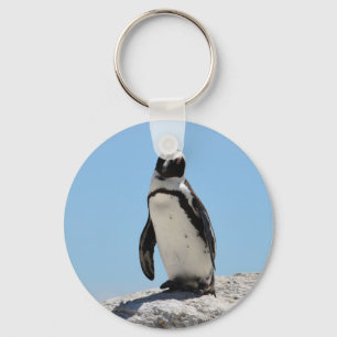 Enkelvoudige pinguïn foto sleutelhanger