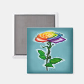 Enkelvoudige regenboogRoos Magneet (Voorkant / Achterkant)