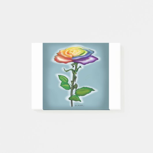 Enkelvoudige regenboogRoos Post-it® Notes (Voorkant)