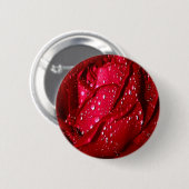 Enkelvoudige Rode Rom in de regen Ronde Button 5,7 Cm (Voorkant /achterkant)