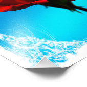 Enkelvoudige rode roos foto afdruk (Hoek)